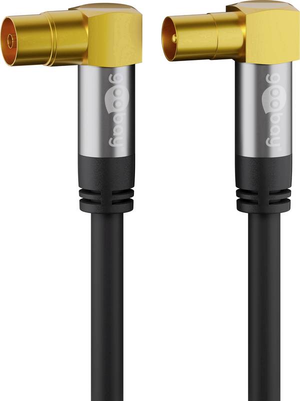 Cavo Antenna TV M/F 2 mt Angolato 90° Nero