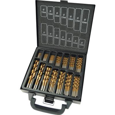 Set di punte metalliche in una valigetta aperta, con diverse dimensioni da 1,0 mm a 10,0 mm, correttamente ordinate.
