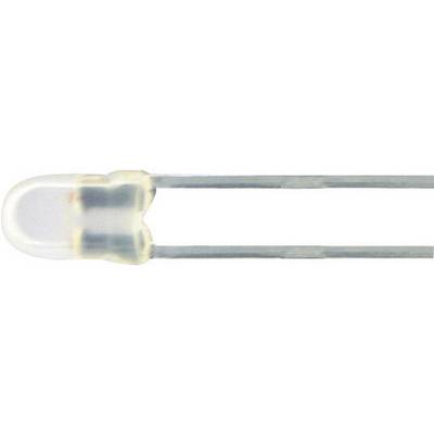 Diodo a emissione di luce (LED) con due terminali, involucro trasparente.