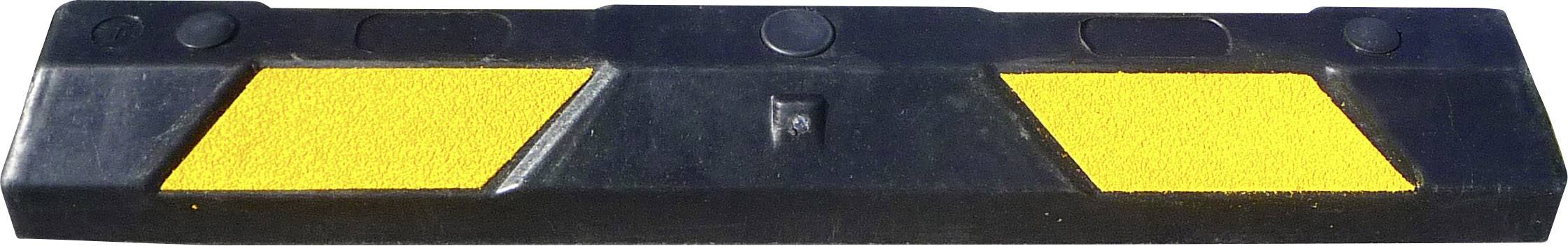 Cordolo nero con due strisce riflettenti gialle, utilizzato per la sicurezza stradale.