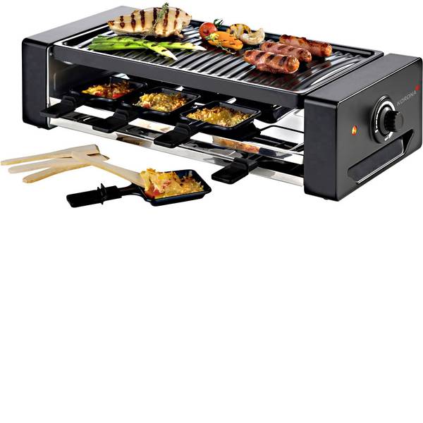 Raclette - Korona 45070 Raclette 8 vaschette Nero, Argento - Raclette - Korona 45070 Raclette 8 vaschette Nero, Argento -