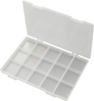 TRU COMPONENTS EKB-103 Scatola minuteria (L x L x A) 285 x 209 x 23 mm Scomparti: 15 suddivisione fissa  Contenuto 1 pz.