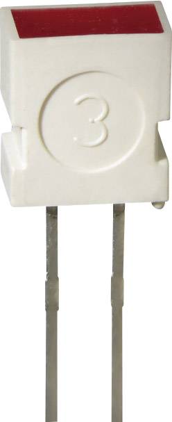 Un interruttore basculante bianco con cursore rosso, numerato con '3', ha due contatti metallici.