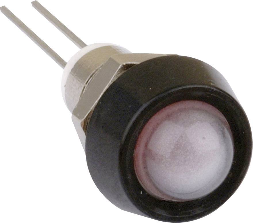 Un pulsante nero rotondo con attacchi metallici laterali. Ideale per circuiti elettronici o comandi di dispositivi.