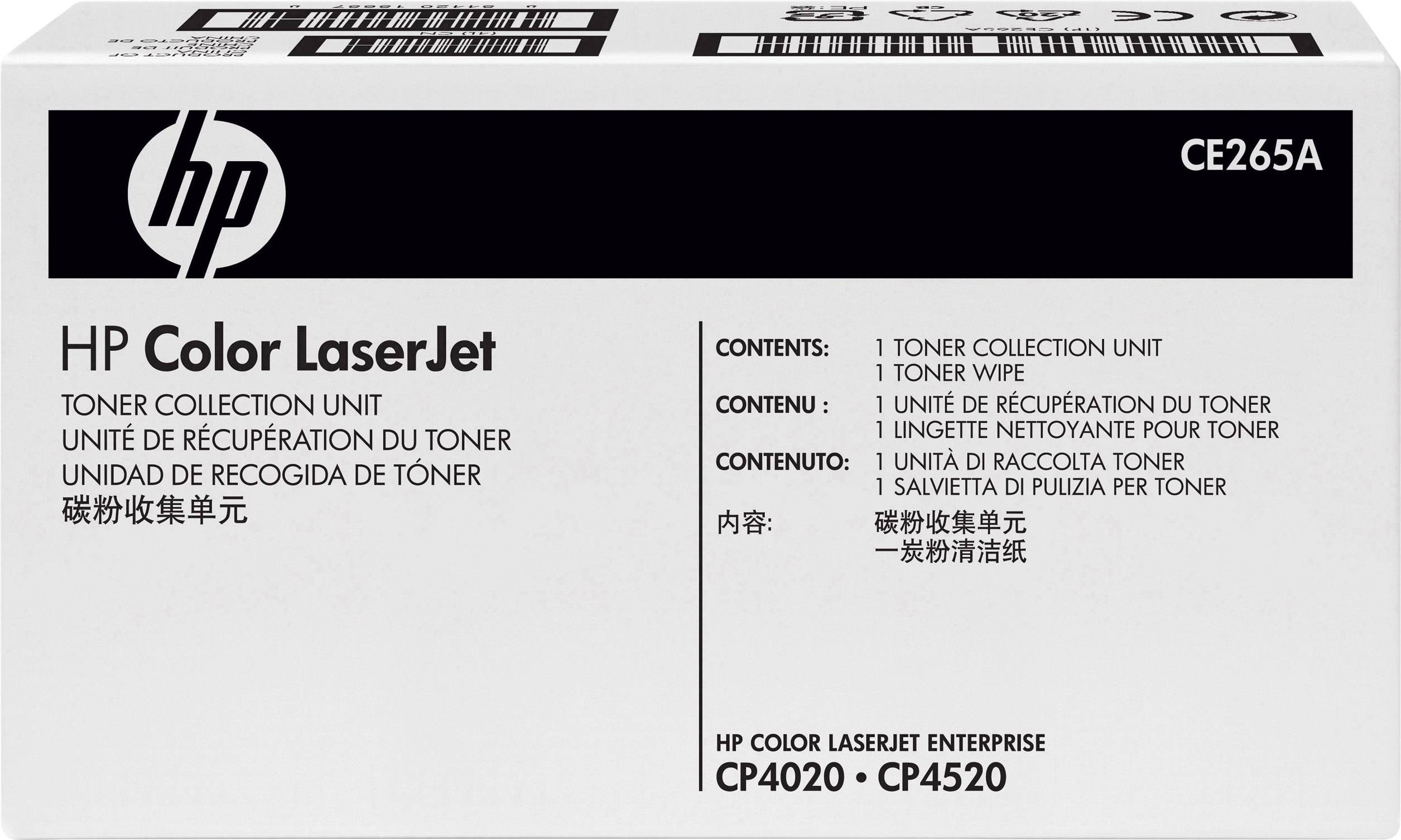 Contenitore di raccolta toner HP per Color LaserJet CP4020, CP4520. Contiene un'unità di raccolta e salviette per la pulizia del toner.