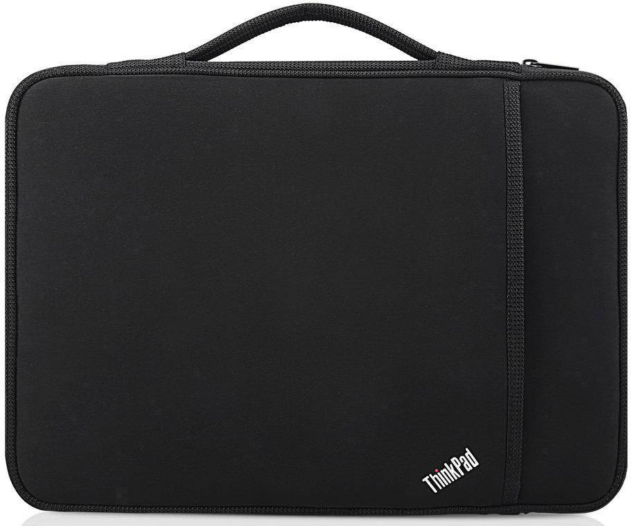 Un astuccio nero con manico, progettato per un laptop ThinkPad.