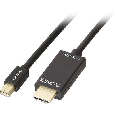 LINDY Mini-DisplayPort / HDMI Cavo adattatore Spina Mini DisplayPort , Spina HDMI-A 2.00 m Nero 36927  Cavo Displayport