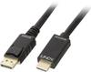 LINDY DisplayPort / HDMI Cavo adattatore Spina DisplayPort, Spina HDMI-A 3.00 m Nero 36923 Cavo Displayport