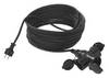 BACHMANN Prolunga 3G1.5mm² nera,1m,3x, H07RN-F gomma/neoprene tripla