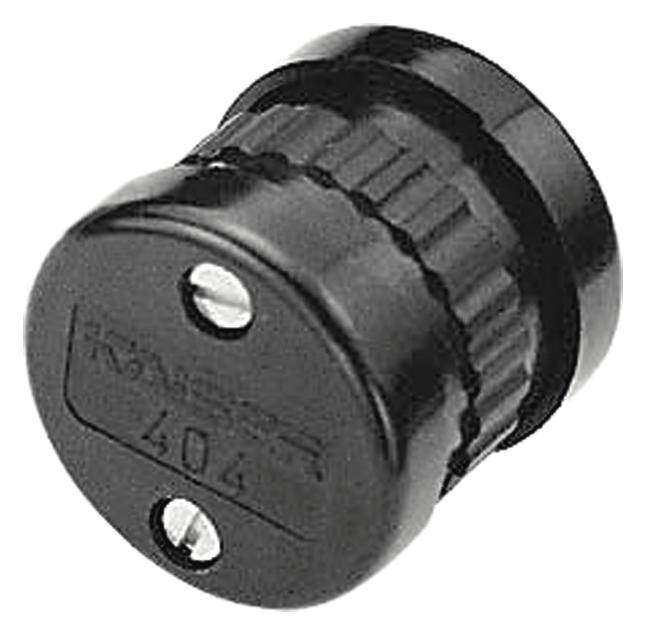 Adattatore nero con due viti visibili, con la scritta '404'.