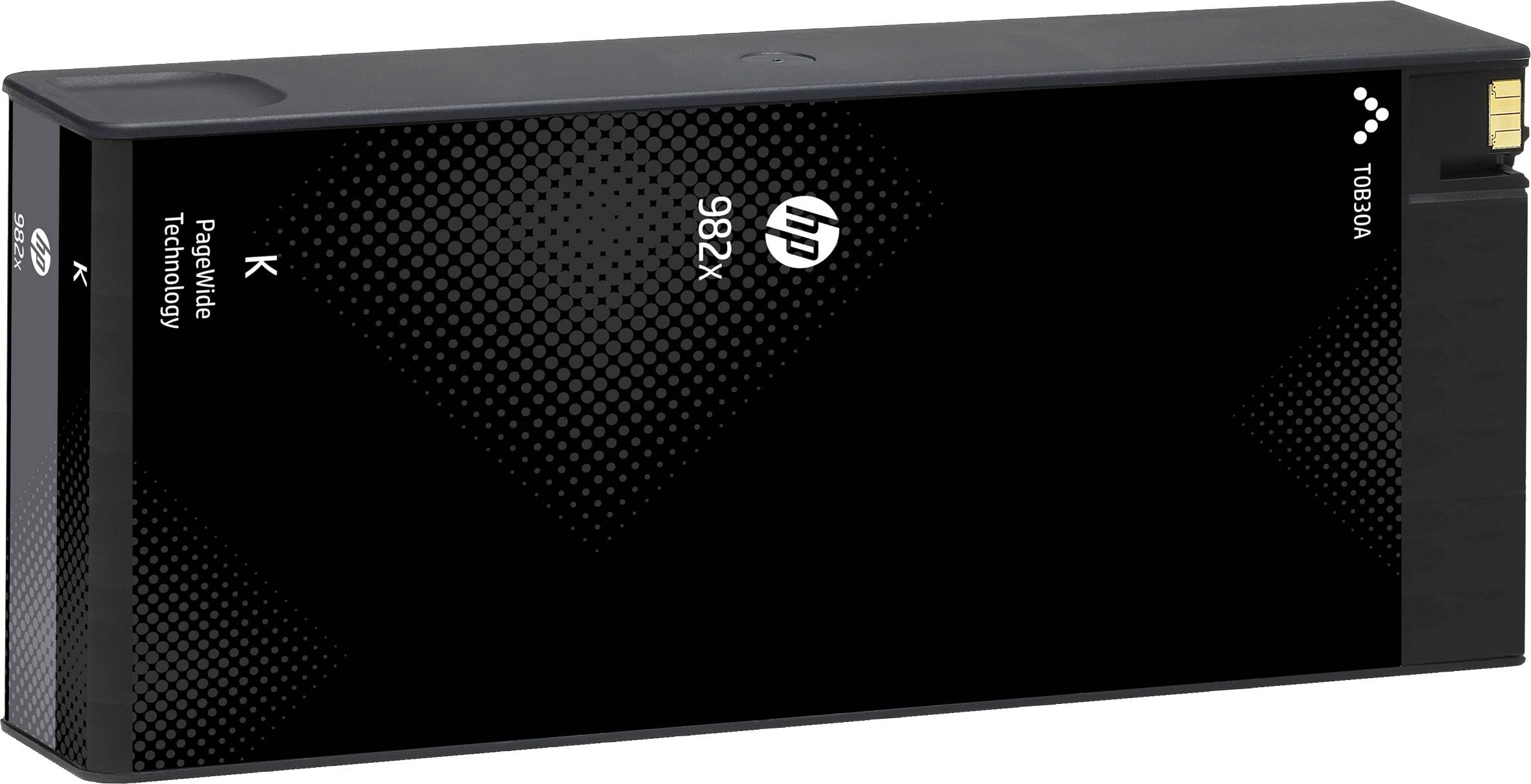 Cartuccia d'inchiostro HP nera 982X con scritta 'PageWide Technology'.