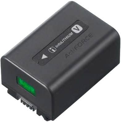 'Batteria agli ioni di litio con scritta ActiFORCE; modello V. Compatibile con fotocamere Sony.'