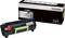 Cartuccia toner Lexmark 510HA e confezione. Modulo toner nero con impugnatura verde davanti a una scatola di cartone corrispondente.
