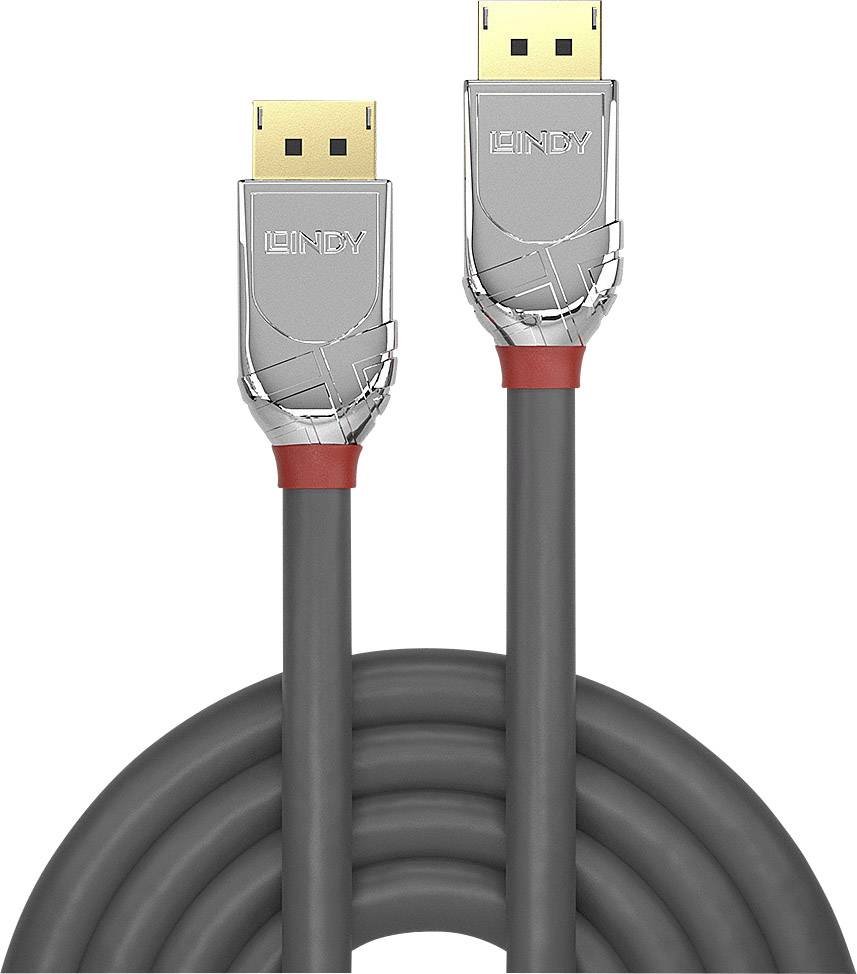 LINDY DisplayPort Cavo Spina DisplayPort, Spina DisplayPort 5.00 m Grigio 36304 Cavo Displayport