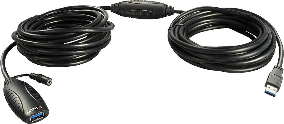 LINDY Cavo USB-C Spina USB-A, Presa USB-B, USB-C®, Presa USB-Micro-B 15 m Nero Attivo con amplificazione del segnale 43099