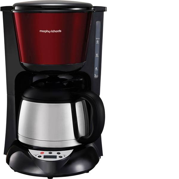 Macchine dal caffè con filtro - Morphy Richards Macchina per il caffè Acciaio, Rosso Isolato, Funzione mantenimento calore, funzione timer, Display - Macchine dal caffè con filtro - Morphy Richards Macchina per il caffè Acciaio, Rosso Isolato, Funzione mantenimento calore, funzione timer, Display -