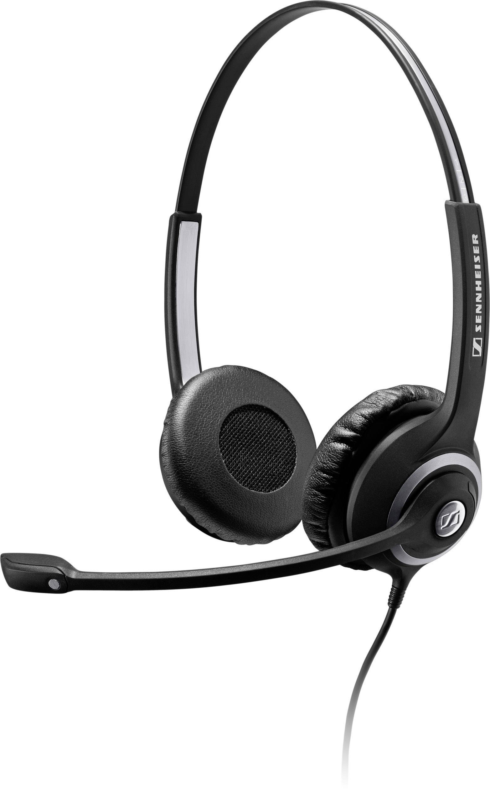 Sennheiser SC 260 USB MS II Cuffie On Ear via cavo Stereo Nero, Argento Riduzione del rumore del microfono, Eliminazione del rumore regolazione del volume, Muto Telefono