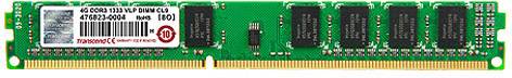 Transcend DIMM DDR3 VLP 4GB 1333Mhz NonE Modulo di memoria PC DDR3 4 GB 1 x 4 GB 1333 MHz 240pin DIMM CL9 9-9-9 TS512MLK64V3NL