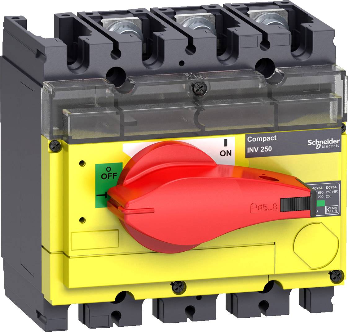 'Interruttore principale di sicurezza in giallo e rosso con indicazioni: "O" per Spento e "I" per Acceso.'