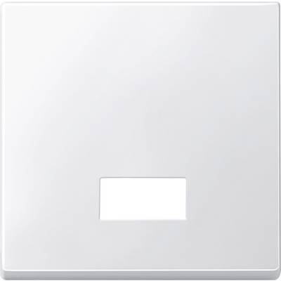 Coperchio quadrato bianco in plastica con foro rettangolare centrale. Adatto per interruttori della luce o prese elettriche.