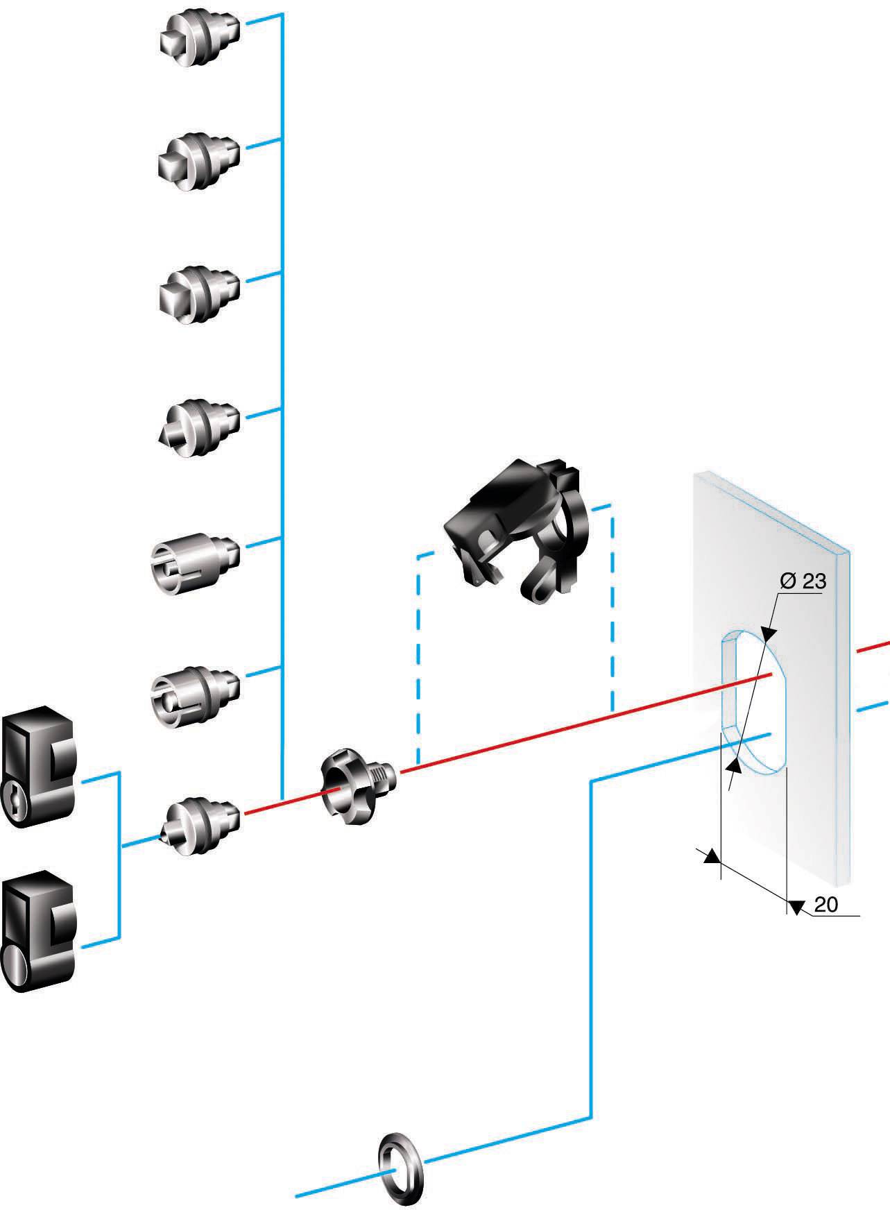 Schneider Electric NSYTDB5PLA A TAGLIENTE LATERALE NSYTDB5PLA inserto a mappa doppia Mounting accessory 1 pz.