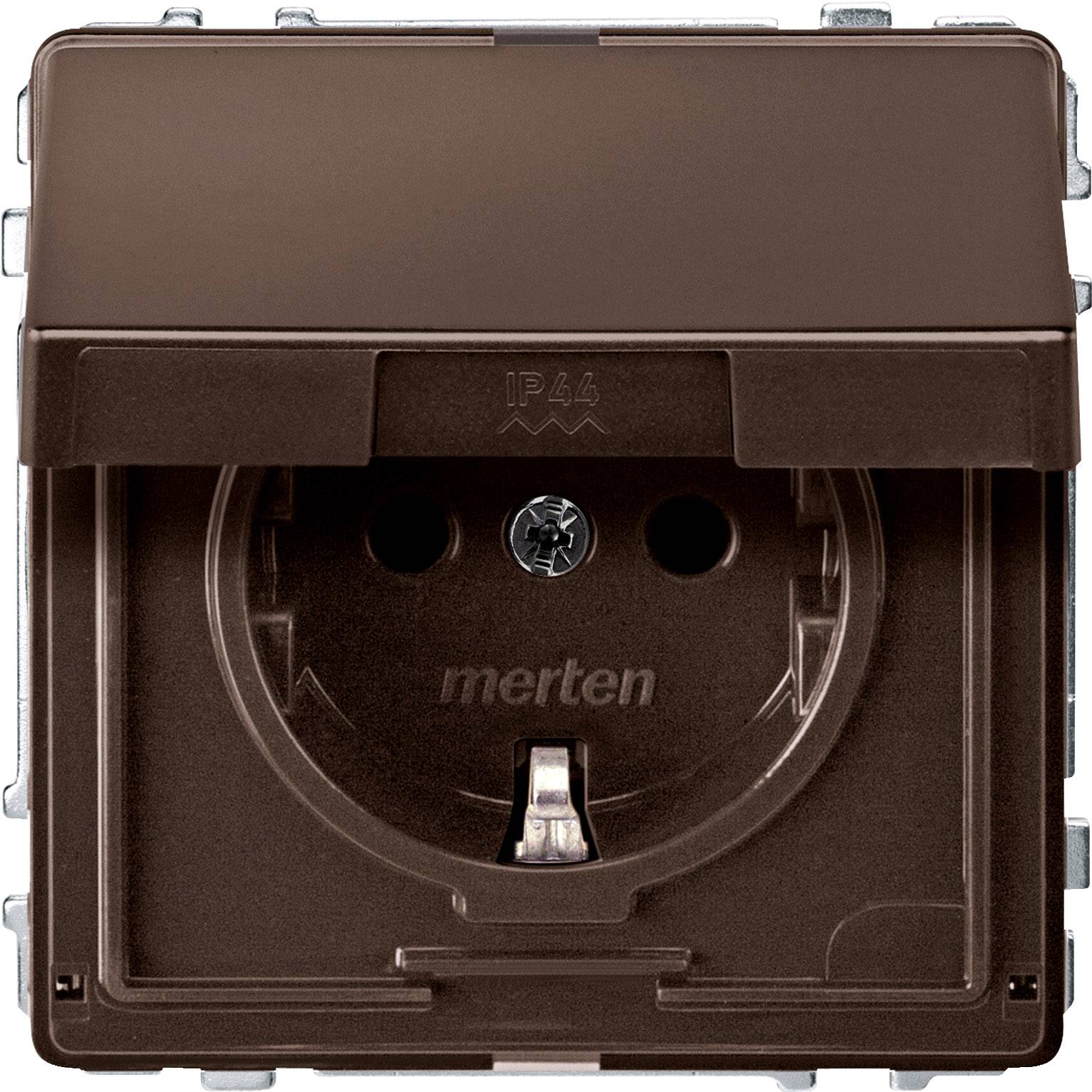 MERTEN SCHUKO-Steckdose 16A MEG2310-7215 dunkelbrasil AC 250V m. Klappdeckel MEG2 MEG2310-7215 (MEG2310-7215)