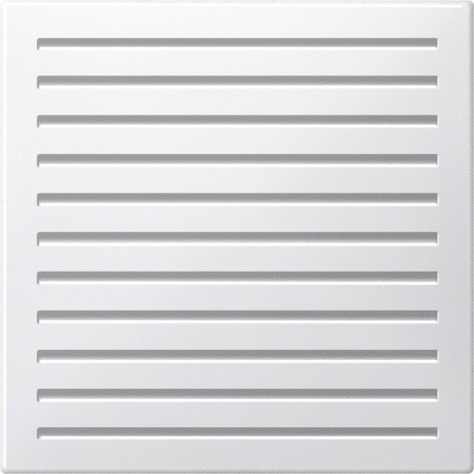 Copertura di ventilazione bianca con feritoie orizzontali, garantisce l'aerazione degli spazi interni.