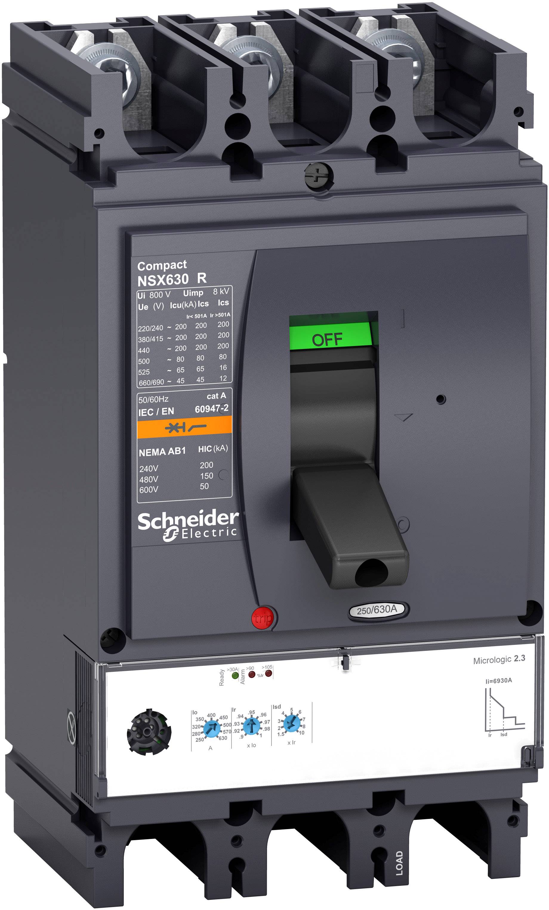 ComPact NSX630R con dispositivo di protezione Micrologic 2.3 630A 3P 200kA/415V