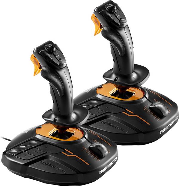 Thrustmaster T.16000M Space Sim Duo Stick Joystick per simulatore di volo PC Nero, Arancione