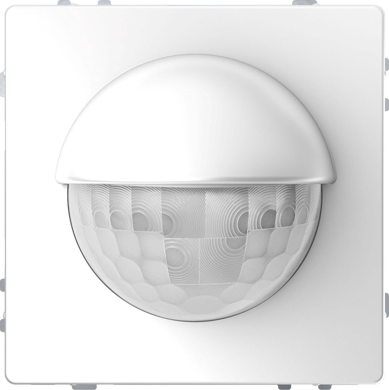Un sensore di movimento rotondo e bianco montato su una parete, utilizzato per rilevare movimenti all'interno di ambienti.