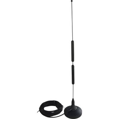 Antenna per auto nera, magnetica, con cavo lungo.