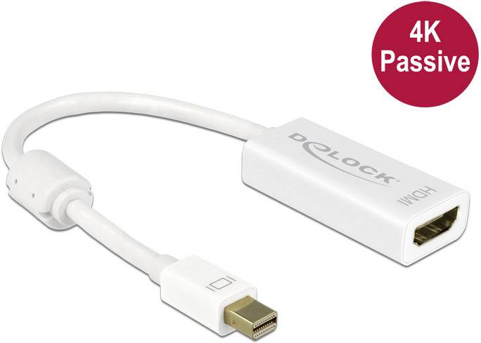 Delock Mini-DisplayPort / HDMI Cavo adattatore Spina Mini DisplayPort , Presa HDMI-A 0.20 m Bianco 62614 contatti connettore dorati Cavo Displayport