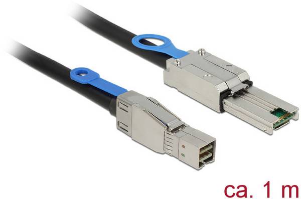 Delock Hard Disk Cavo [1x Spina Mini SAS (SFF-8644) - 1x Spina Mini SAS (SFF-8088)] 1.00 m Nero