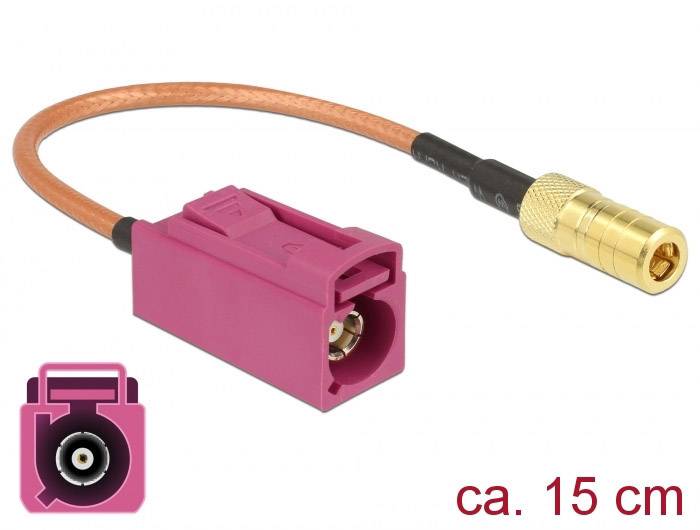 'Antenna DAB per radiodiffusione con connettore Fakra, lunga circa 15 cm, spina rossa, compatibile con veicoli moderni.'