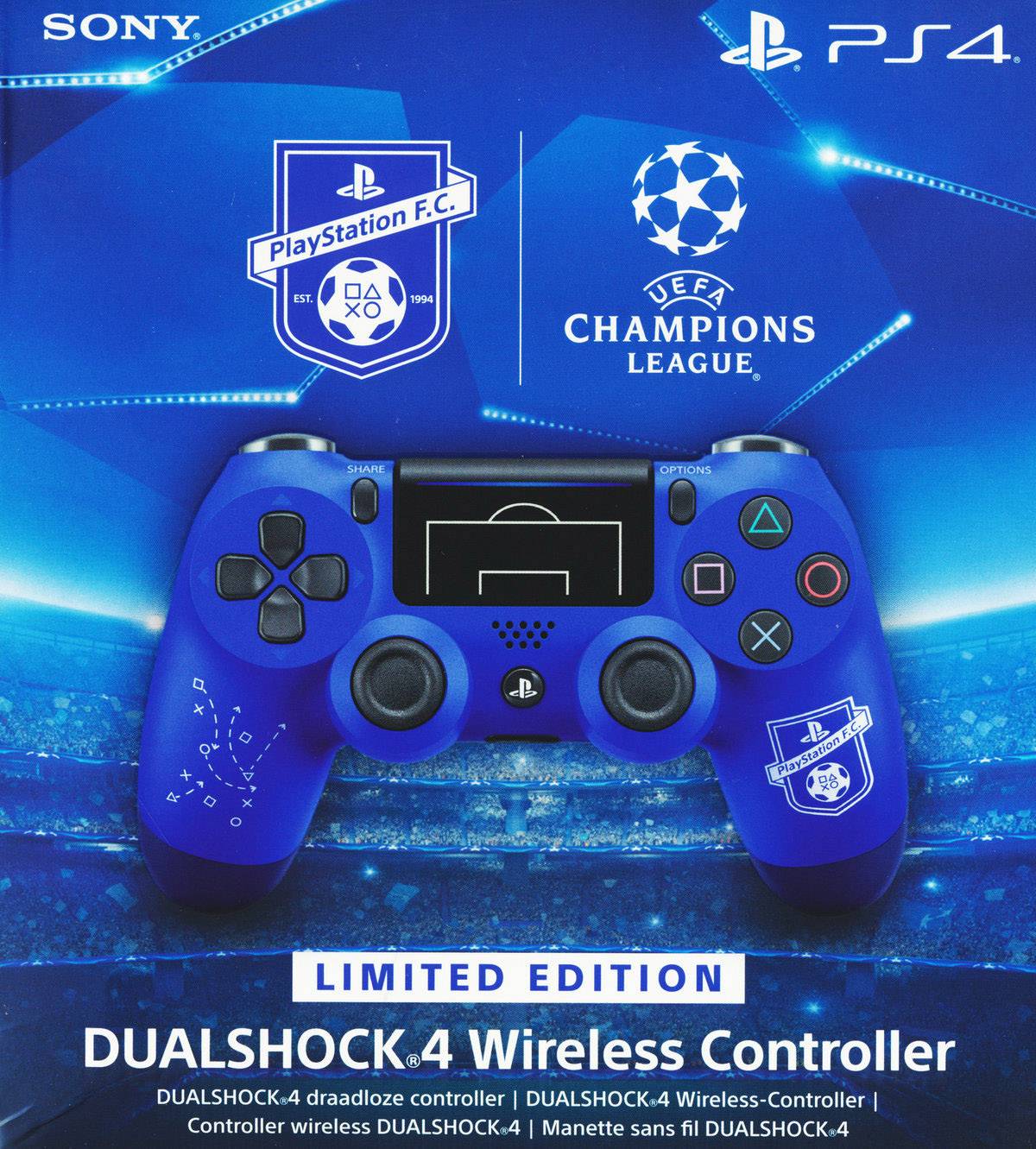 Sony Dualshock 4 Wireless UEFA League PS FC Limited Edition Gamepad  PlayStation 4 Blu | Conrad.it