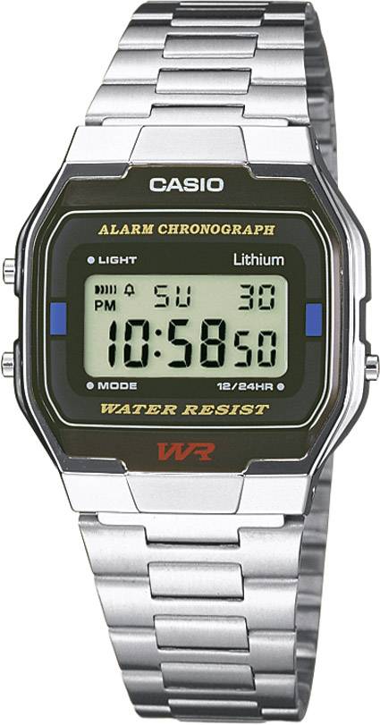 Orologio da polso Casio Cronografo A163WA 1QES L x L x A 36.8 x 33 x 9.1 mm Argento Materiale cassa Acciaio inox Mater