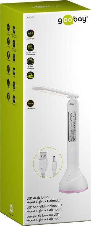 Lampada da scrivania a LED Goobay Mood Light + Calendar - illuminazione per interni per studio, cameretta, camera da...-8