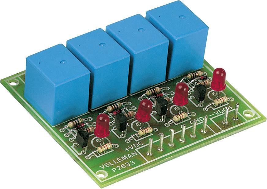 Whadda K2633 Scheda relè KIT da costruire 9 V/DC