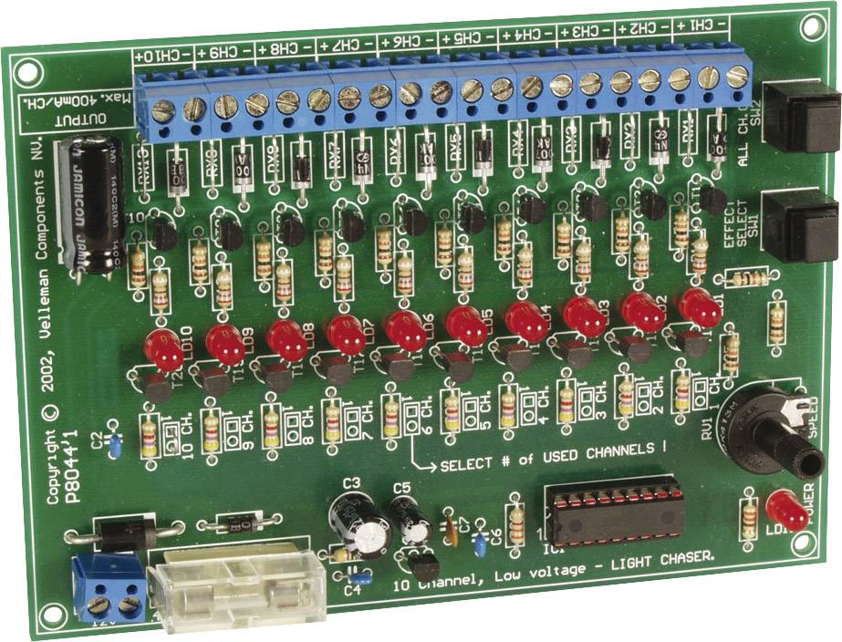 Whadda K8044 Luci a scorrimento in kit da montare Modello (kit/modulo): KIT da costruire 12 V/DC