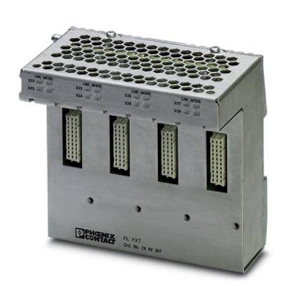 Modulo di connessione industriale di Phoenix Contact con molteplici porte, idoneo per l'utilizzo in sistemi di comunicazione e di rete.