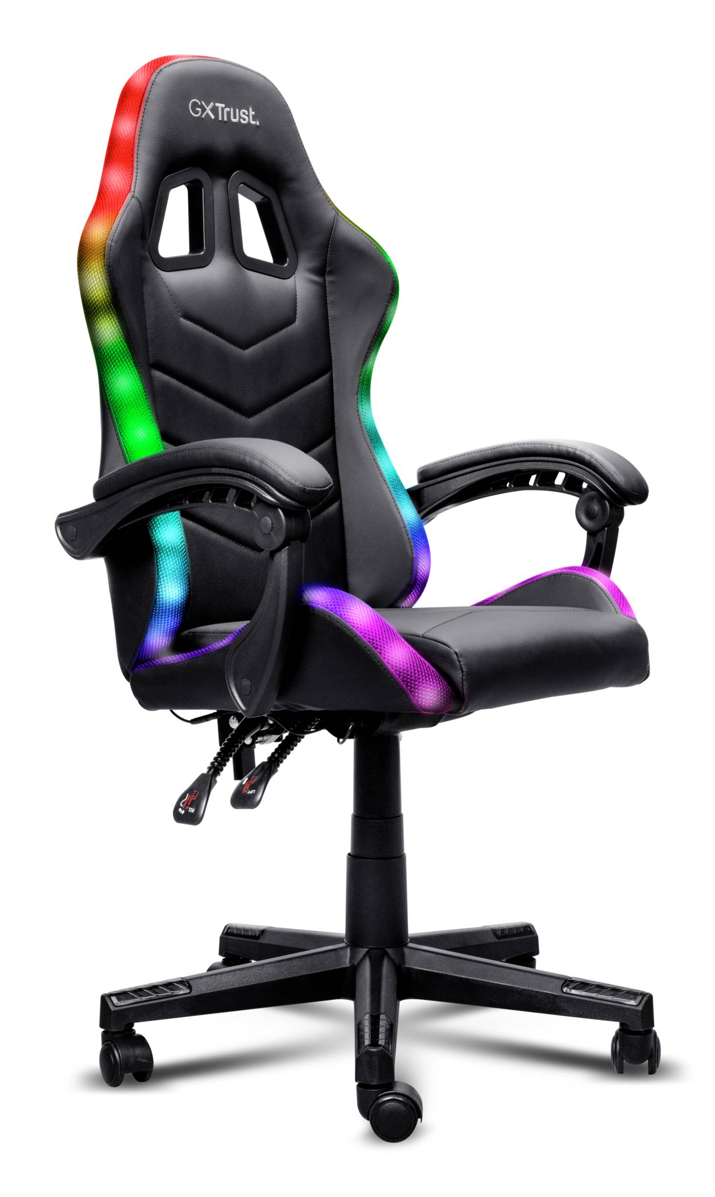 TRUST SEDIA GAMING CON ILLUMINAZIONE LED RGB - GXT 704 RONIQ RGB - NERO-1