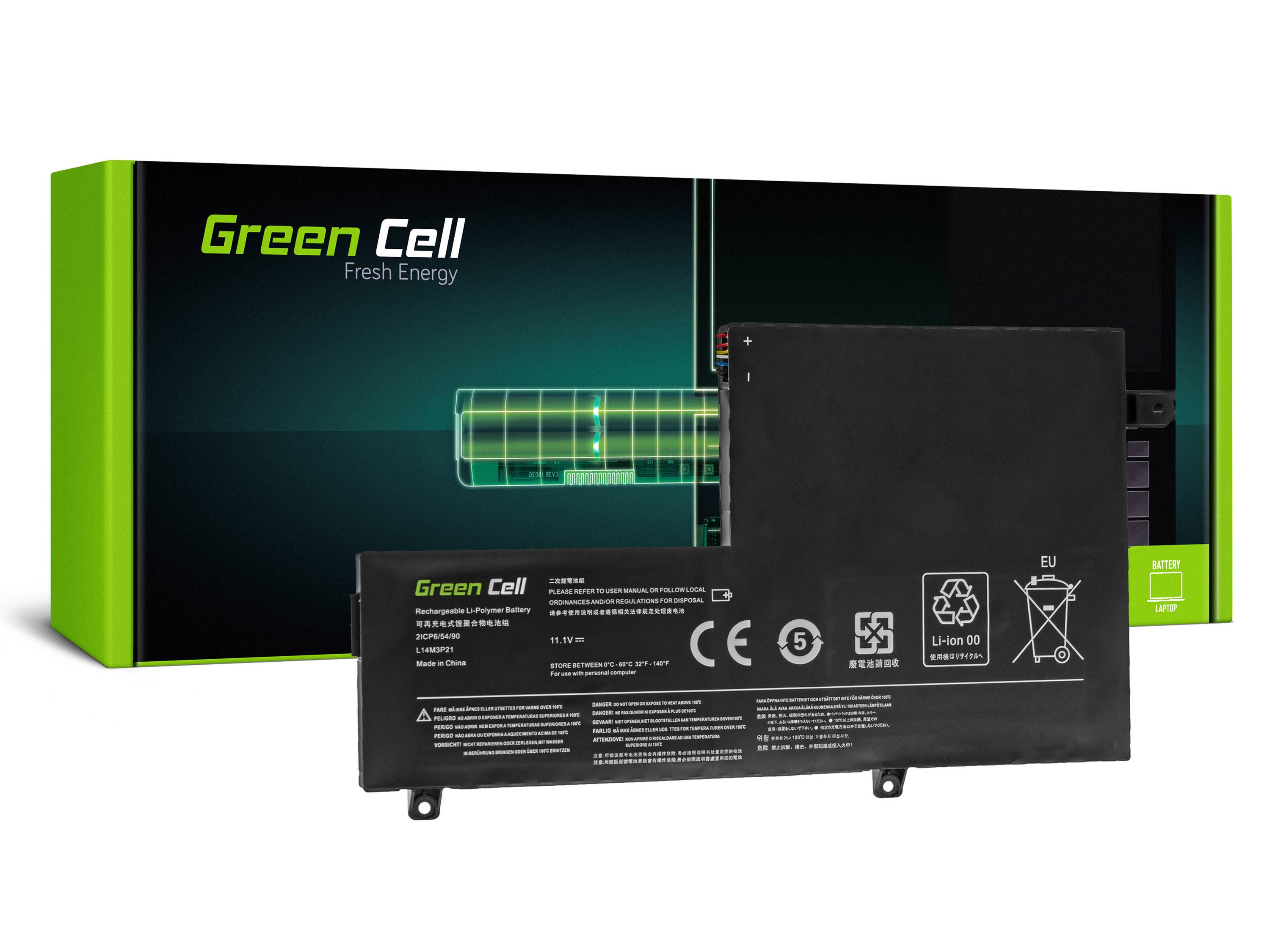 Green Cell LE124 ricambio per notebook Batteria (Green Cell Battery for Lenovo Yoga 500-14IBD etc. 3500mAh, 11.1V)-1