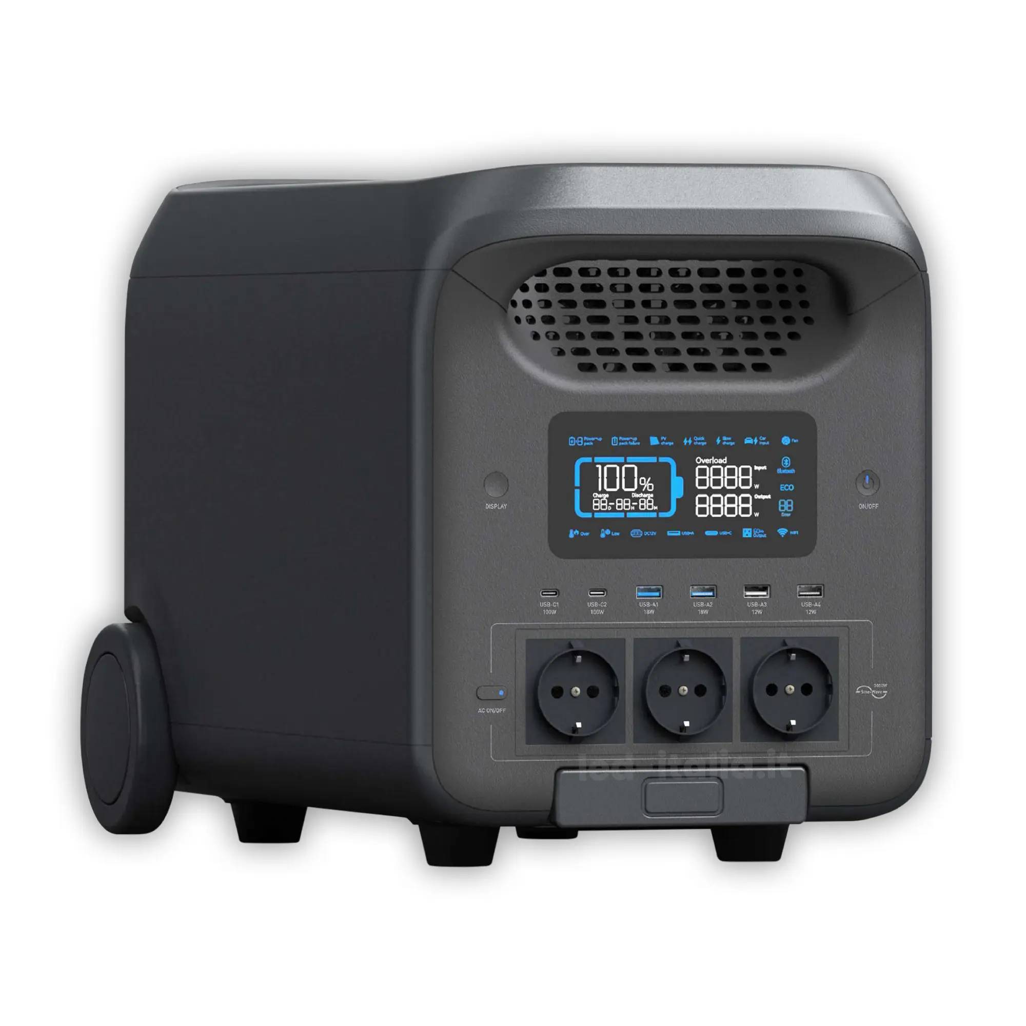 V-TAC Power Station 3000W 2560Wh LFP UPS Ricarica Solare App WiFi-0