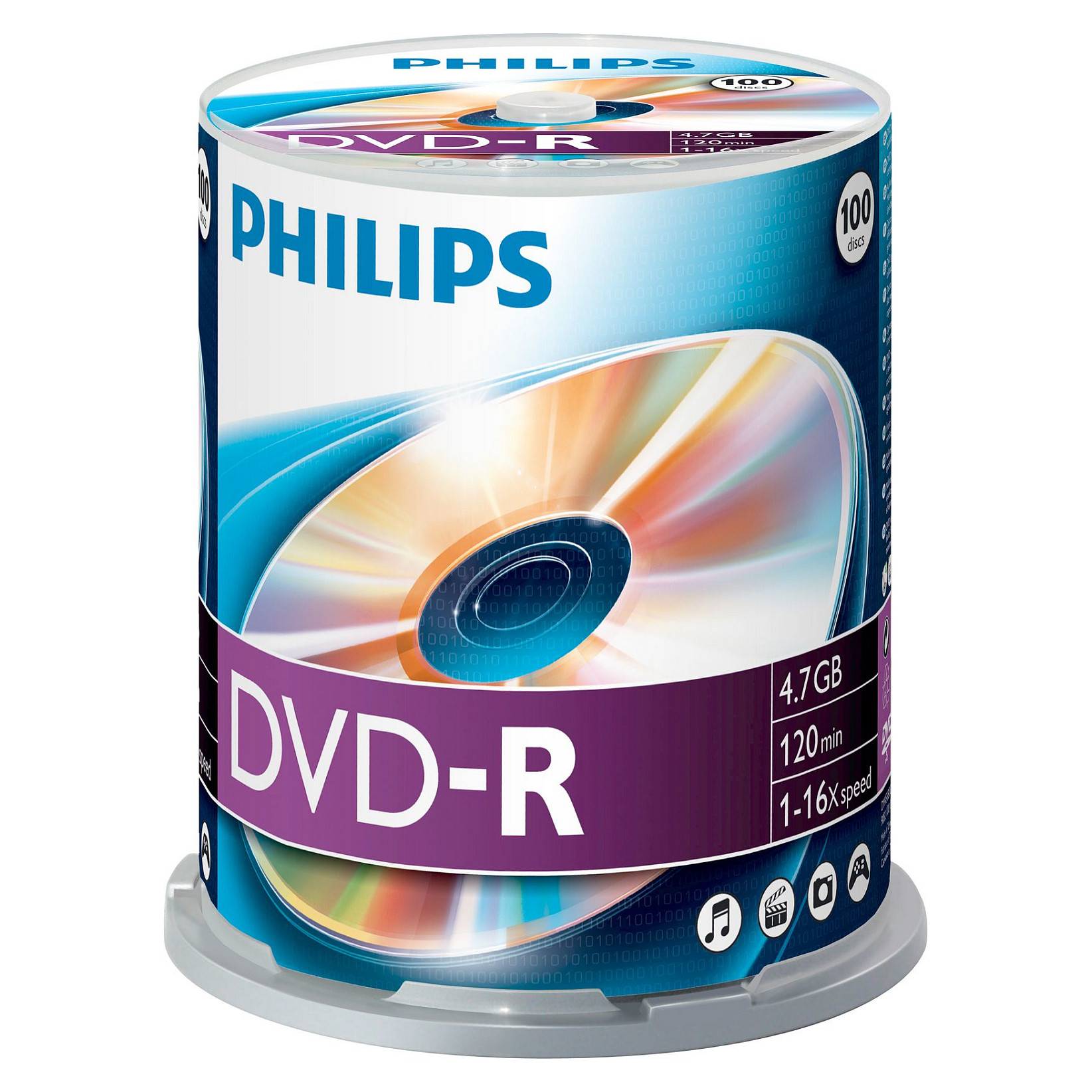 Philips DM4S6B00F - 100 x DVD-R - 4.7 GB (120 Min.) 16x - Spindel-0