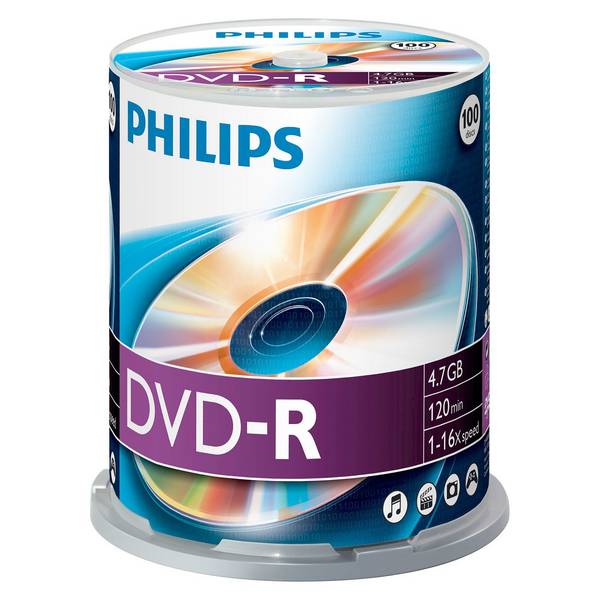 Philips DM4S6B00F - 100 x DVD-R - 4.7 GB (120 Min.) 16x - Spindel