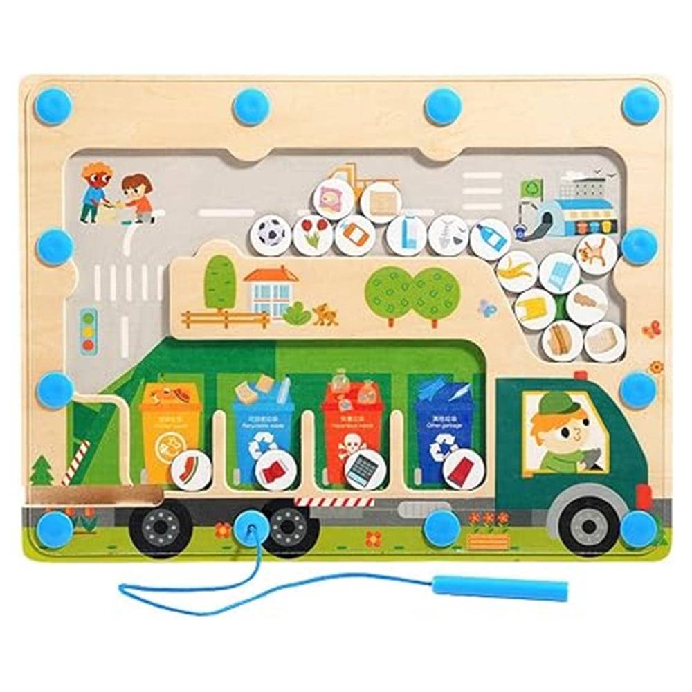 Puzzle Magnetico Per Smistare I Rifiuti Con Penna Giocattolo Educativo Per Bambini 32349 --0