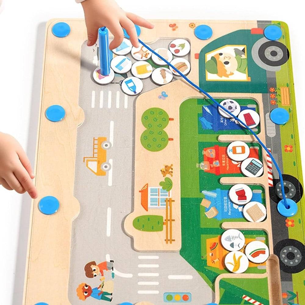 Puzzle Magnetico Per Smistare I Rifiuti Con Penna Giocattolo Educativo Per Bambini 32349 --2