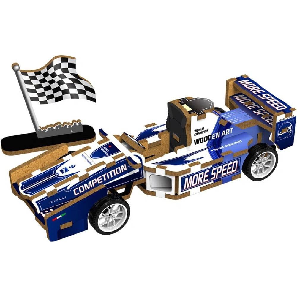 Puzzle 3d Modellino Giocattolo In Legno 26 Pz Da Assemblare Modello Auto Formula 1 32383 --0
