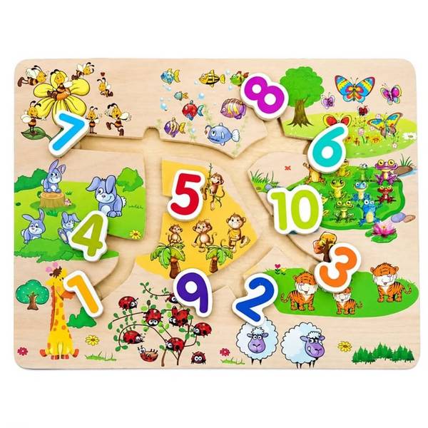 Puzzle Labirinto Legno Con Movimento Numeri Animali Giocattoli Educativi Bambini 66014 -