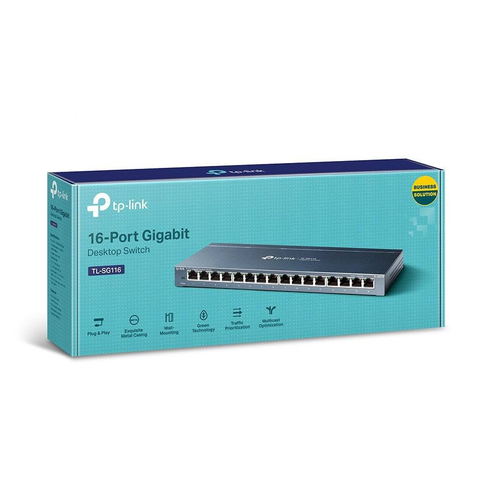 TP-LINK TL-SG116 SWITCH 16P GIGABIT RJ45 DESKTOP STEEL CASE-1
